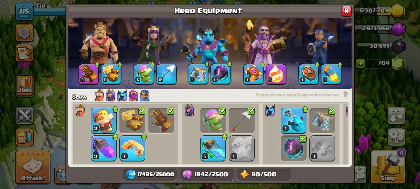 COC158 Maxed TH15 Heroes Pets Magic Items Gems 